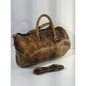 15"Inch Leather Duffel Bags for Men and Women Full Grain Leather Travel